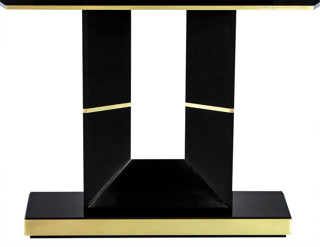 Contemporary Custom Modern Black Lacquered Console Table by Carrocel For Sale