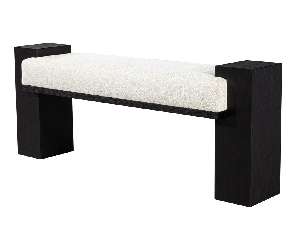 Custom Modern Black Oak Bench For Sale 4