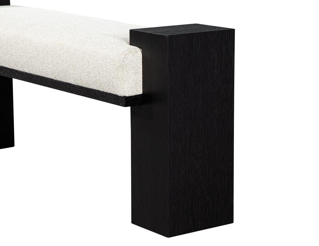 Custom Modern Black Oak Bench For Sale 5