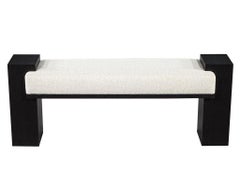 Custom Modern Black Oak Bench