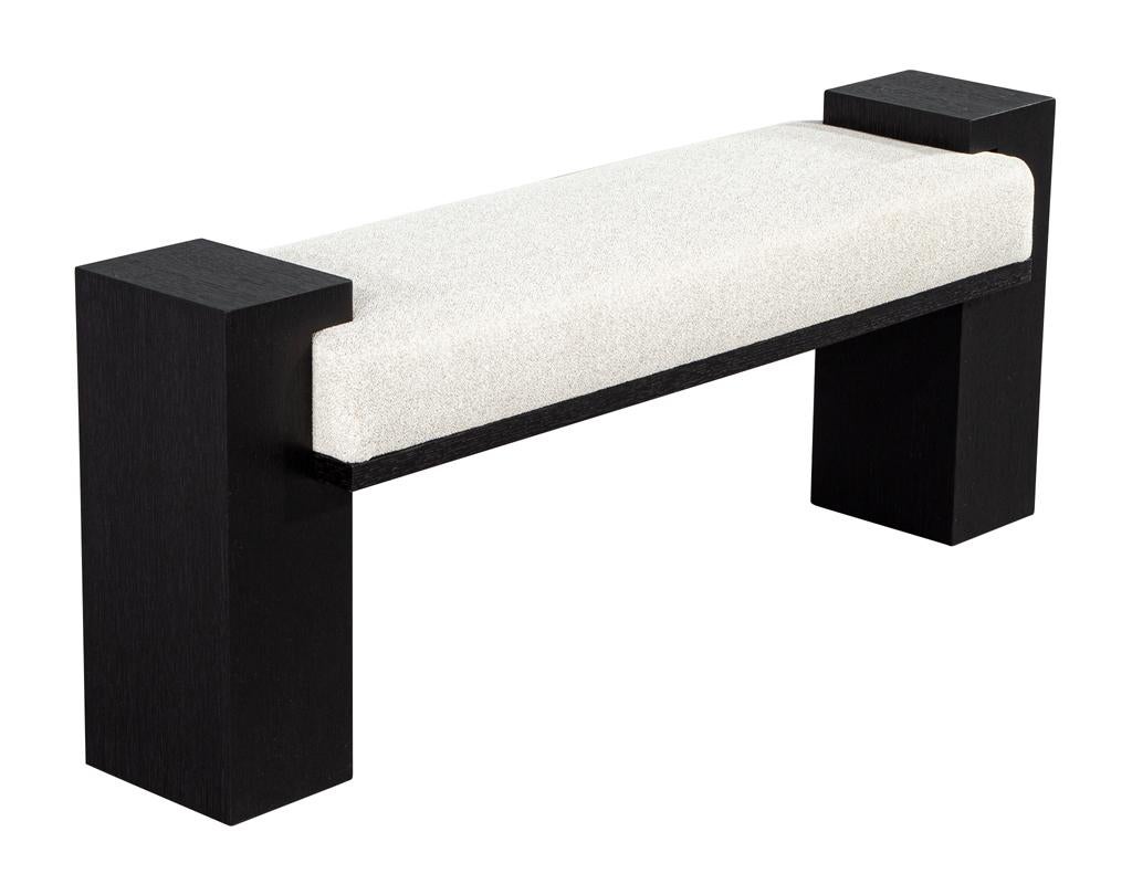 Canadian Custom Modern Black Oak Bench For Sale