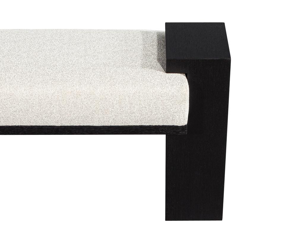 Contemporary Custom Modern Black Oak Bench For Sale