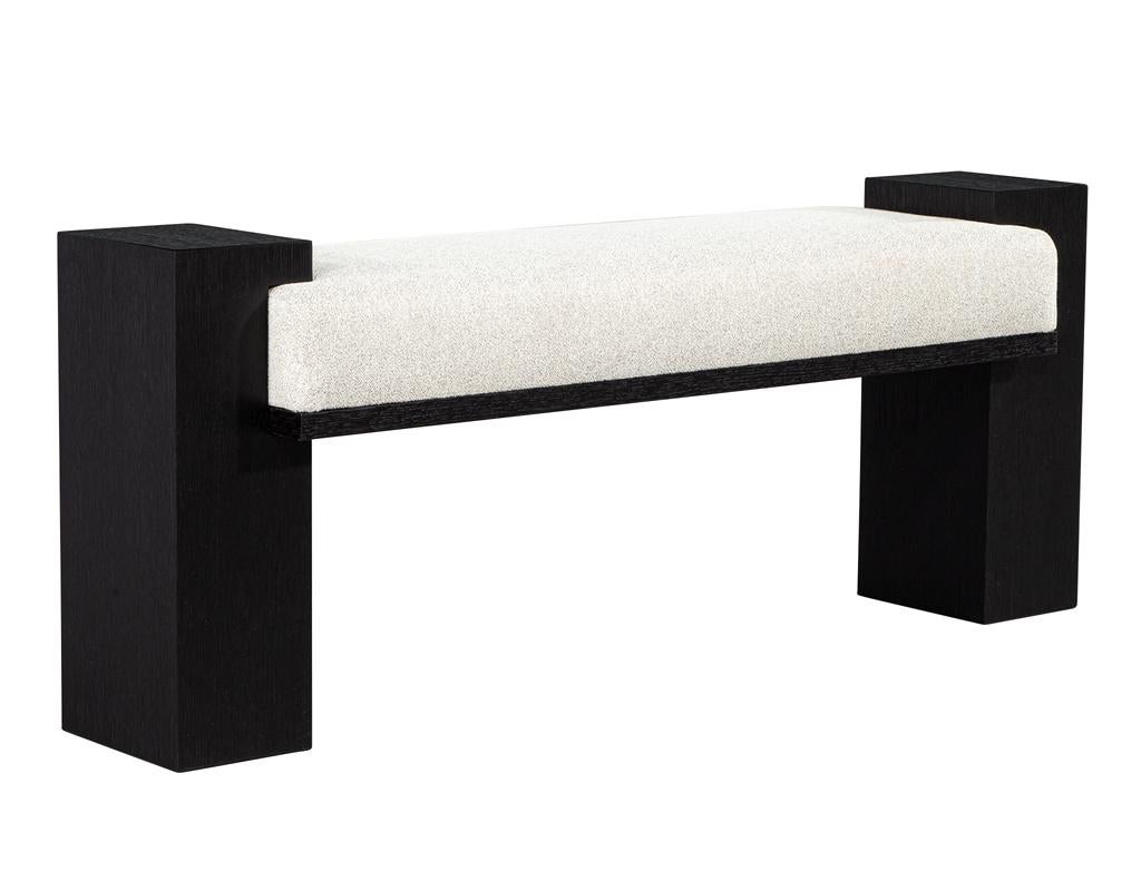 Custom Modern Black Oak Bench For Sale 2