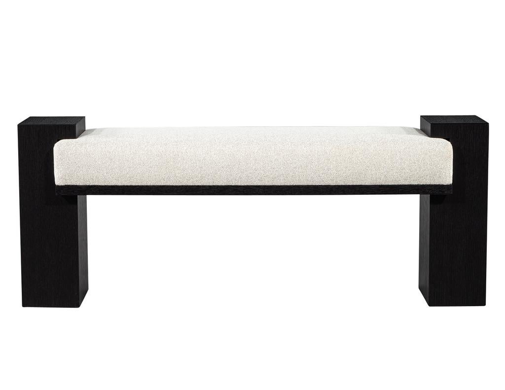 Custom Modern Black Oak Bench For Sale 3