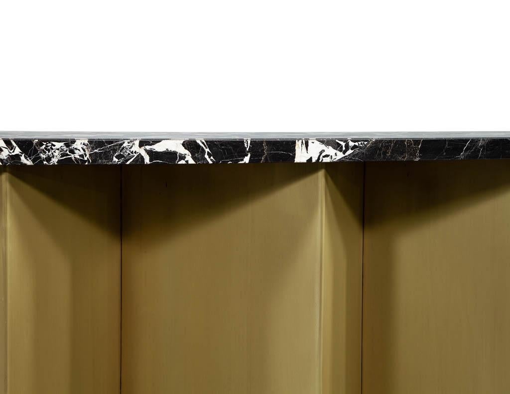Custom Modern Brass and Marble Console Table For Sale 6