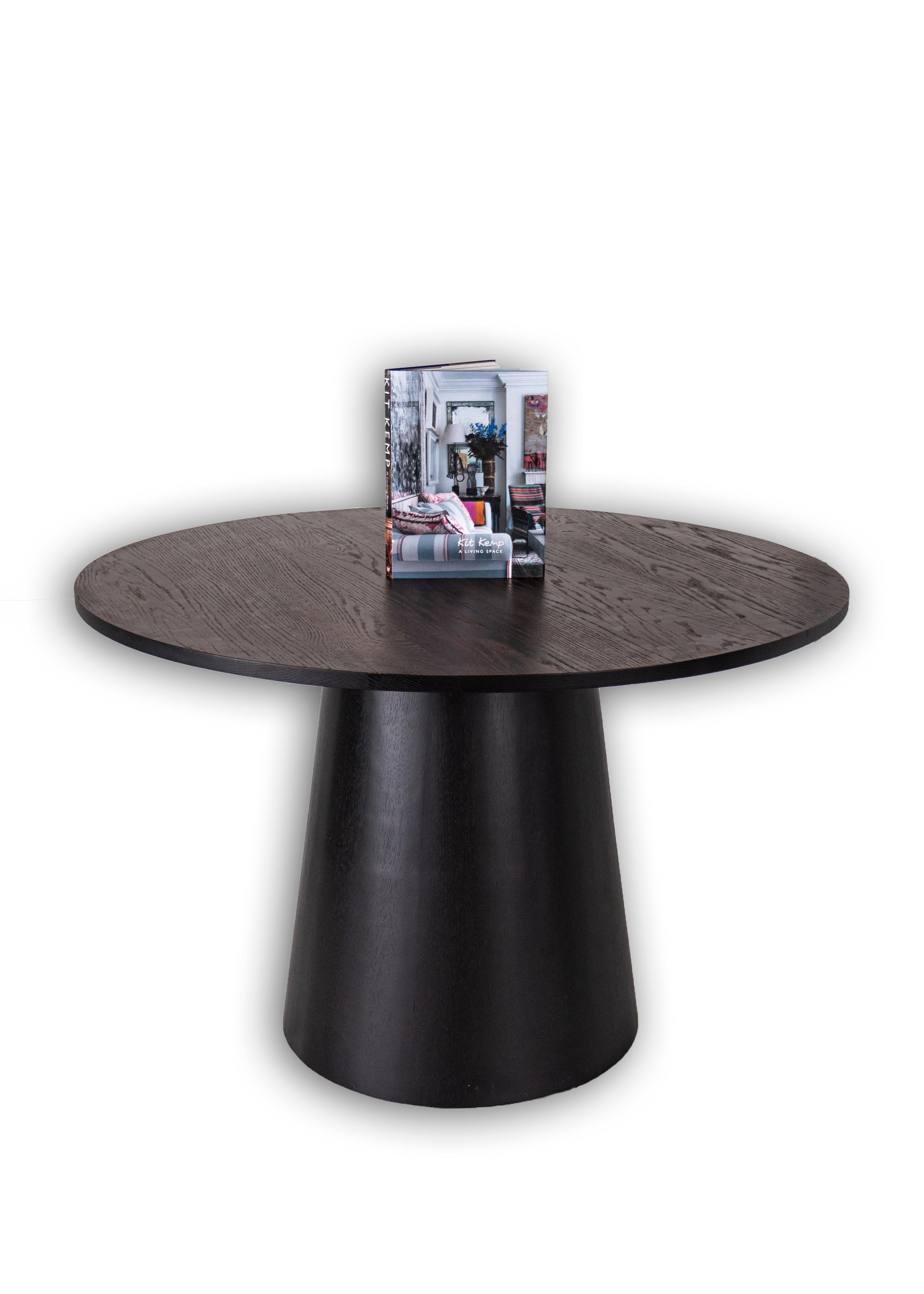 North American Custom Modern Center Table in Richmoned Walnut and Matte Ebonized Finish For Sale