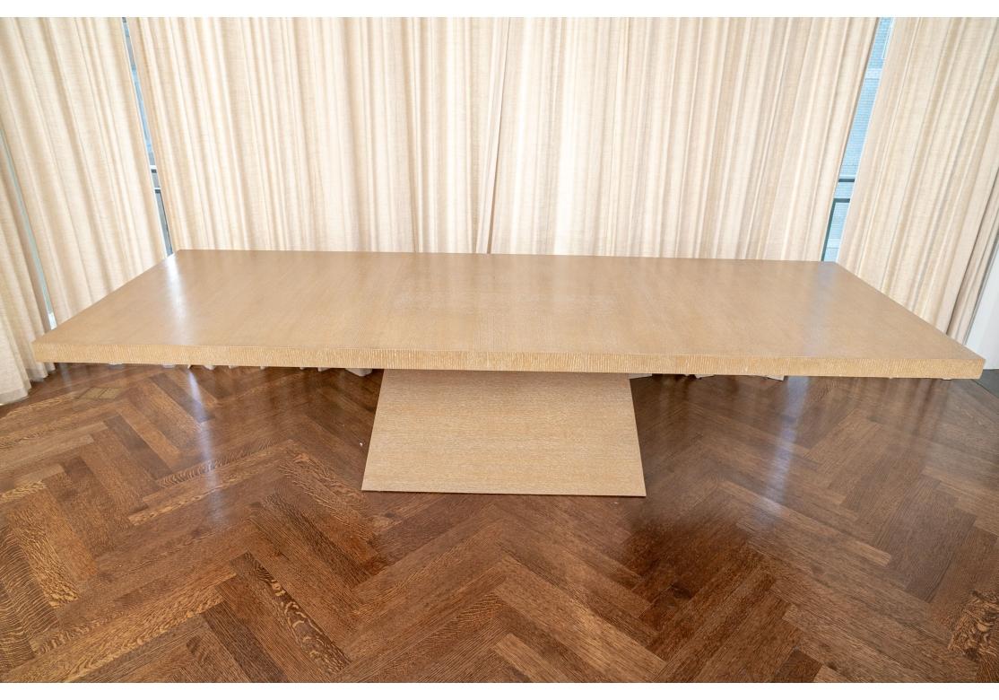 Custom Modern Cerused Oak Dining Table  For Sale 6