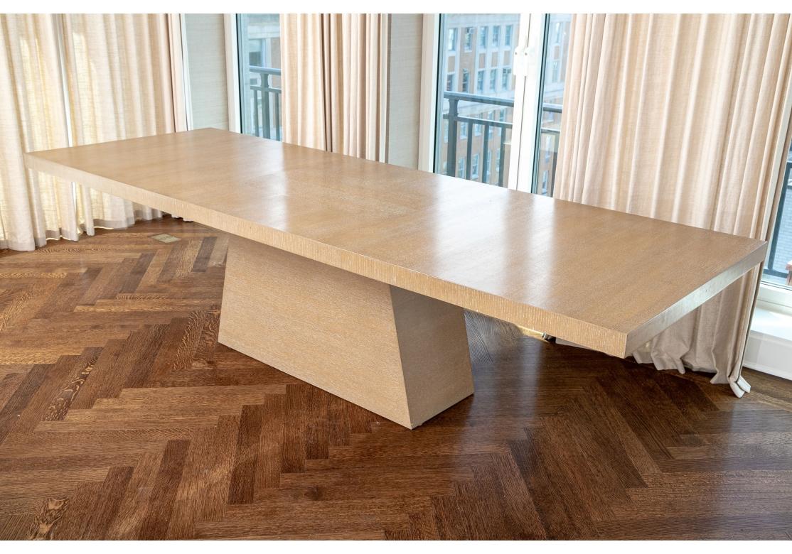 American Custom Modern Cerused Oak Dining Table  For Sale