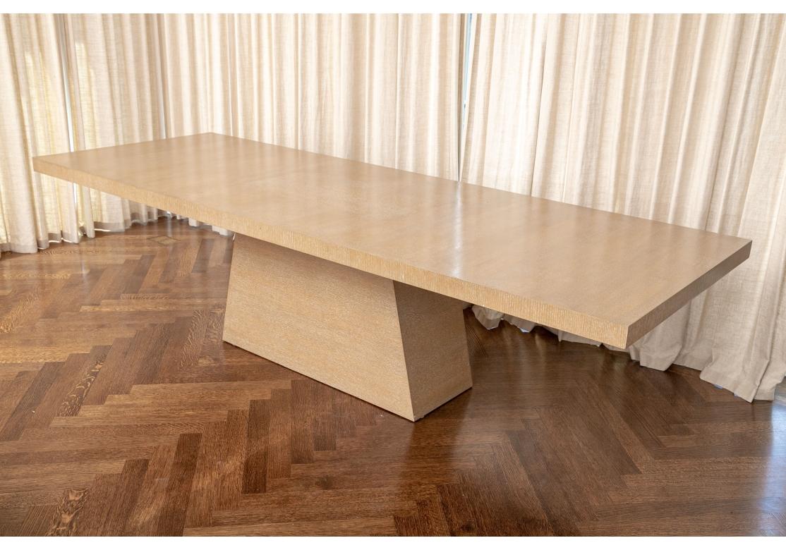 Contemporary Custom Modern Cerused Oak Dining Table  For Sale