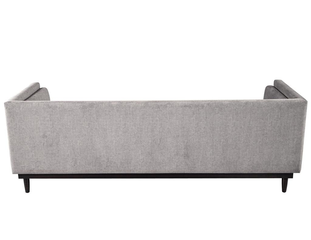 Custom Modern Channeled Sofa in Grey For Sale 2