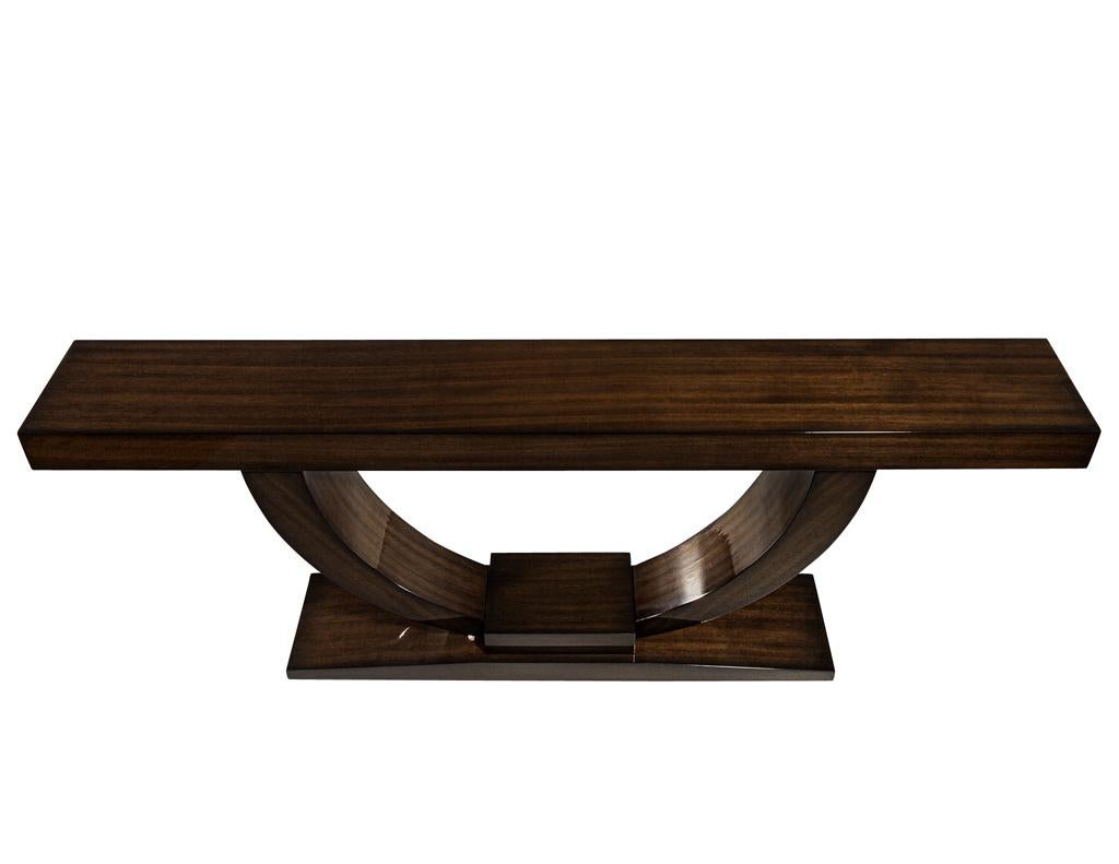 Walnut Custom Modern Console Table Art Deco Inspired by Carrocel For Sale