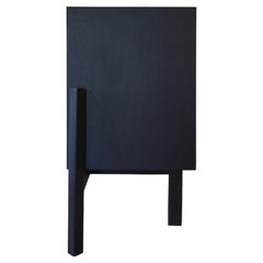 Custom Modern Contemporary Oak Sideboard Circle Handles & Floating Black Base