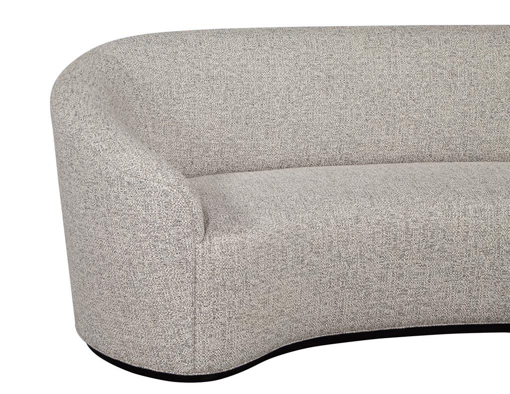 linen curved sofa