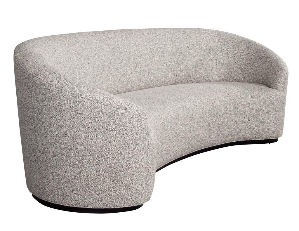 curved grey couch
