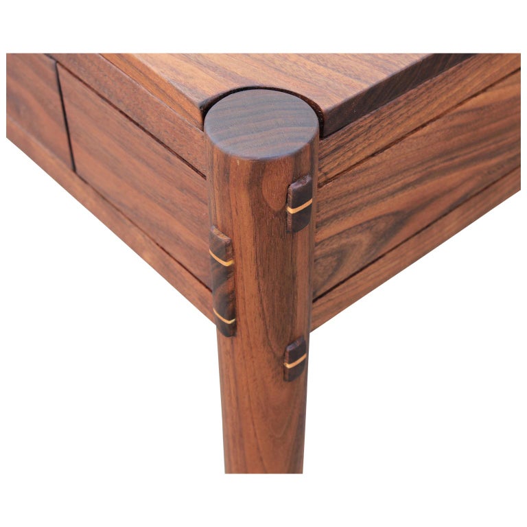 Mid-Century Modern Custom Modern Danish Style Solid Walnut Desk by Norm Stoeker For Sale