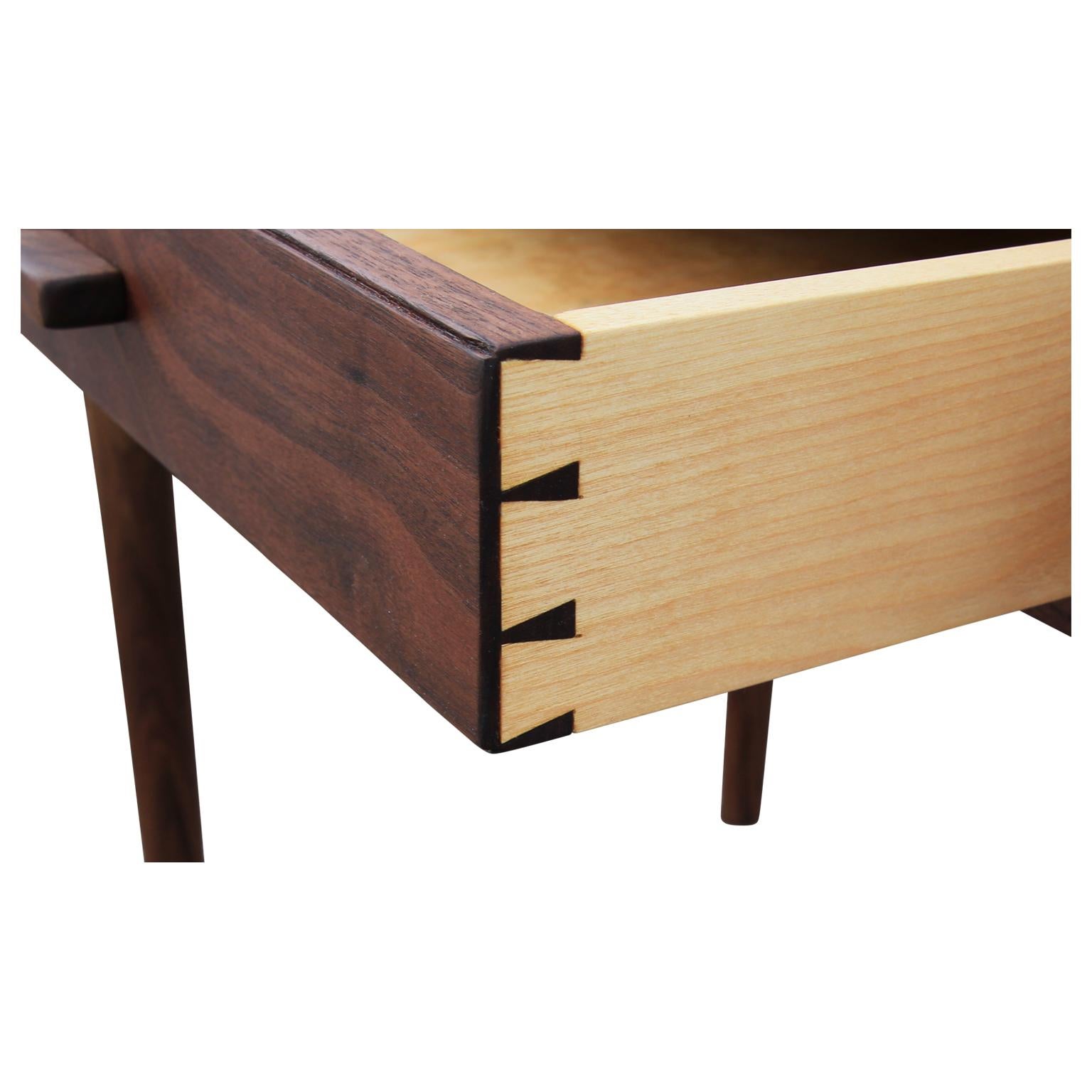 Custom Modern Danish Style Solid Walnut Desk by Norm Stoeker In New Condition In Houston, TX