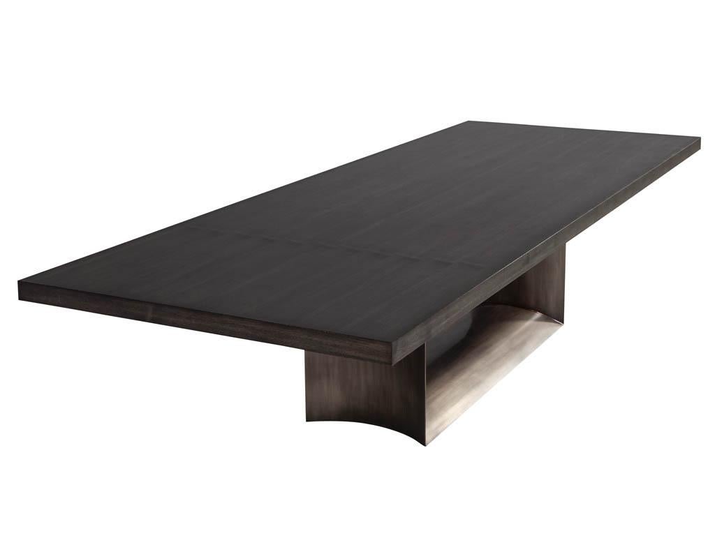 Custom Modern Dining Table with Metal Base 2