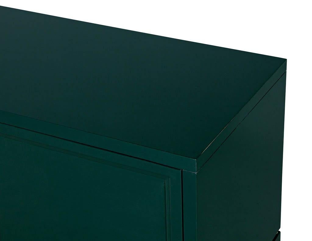 Contemporary Custom Modern Hand Polished Emerald Lacquer Sideboard Buffet Credenza