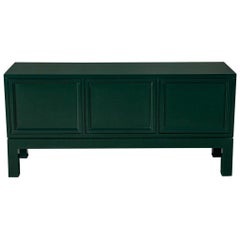 Custom Modern Hand Polished Emerald Lacquer Sideboard Buffet Credenza