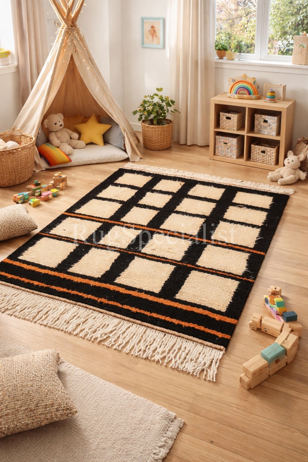 Custom Modern Handmade Turkish Tulu Rug. Made to measure. 100% Wool. Bespoke Rug For Sale