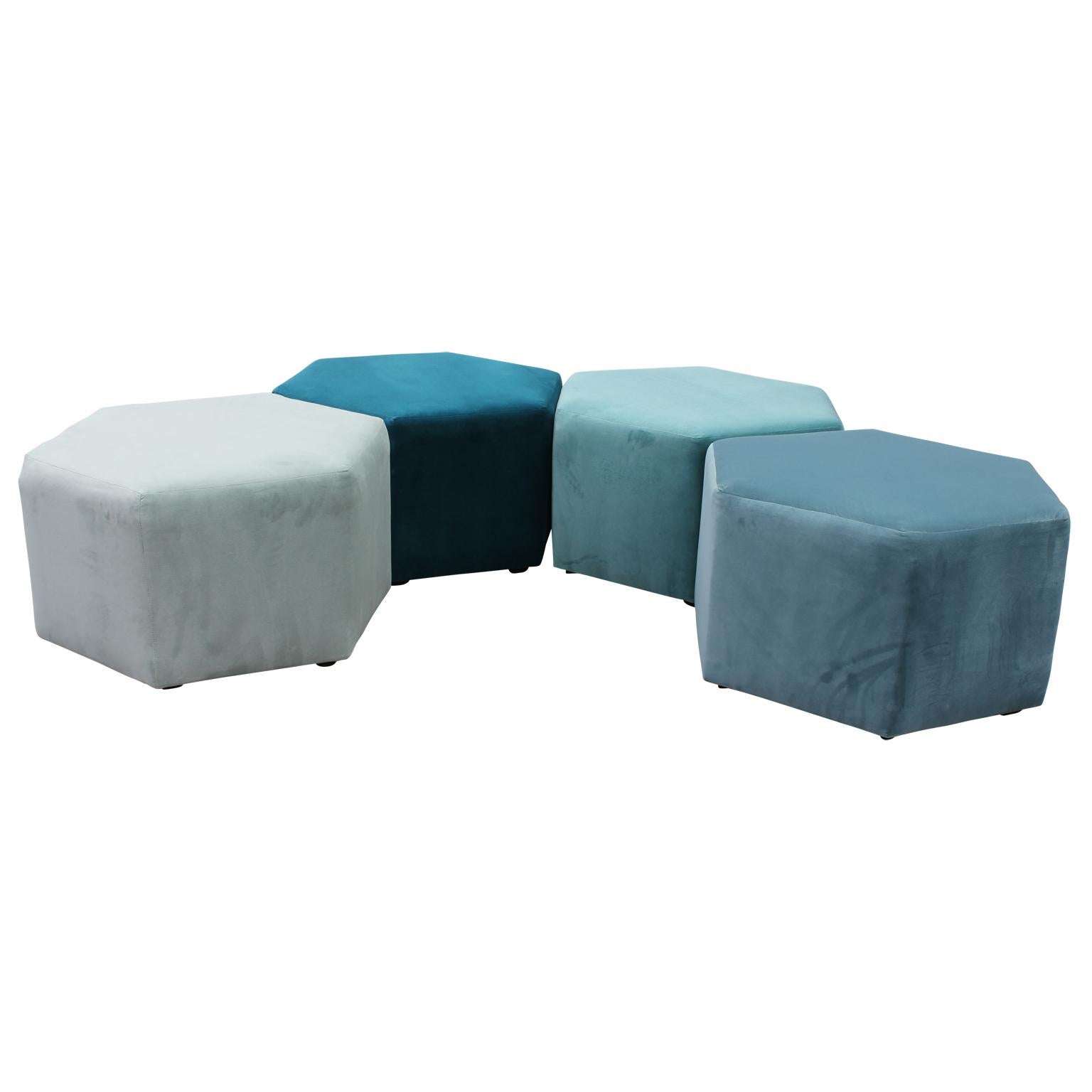 hexagon ottoman stool