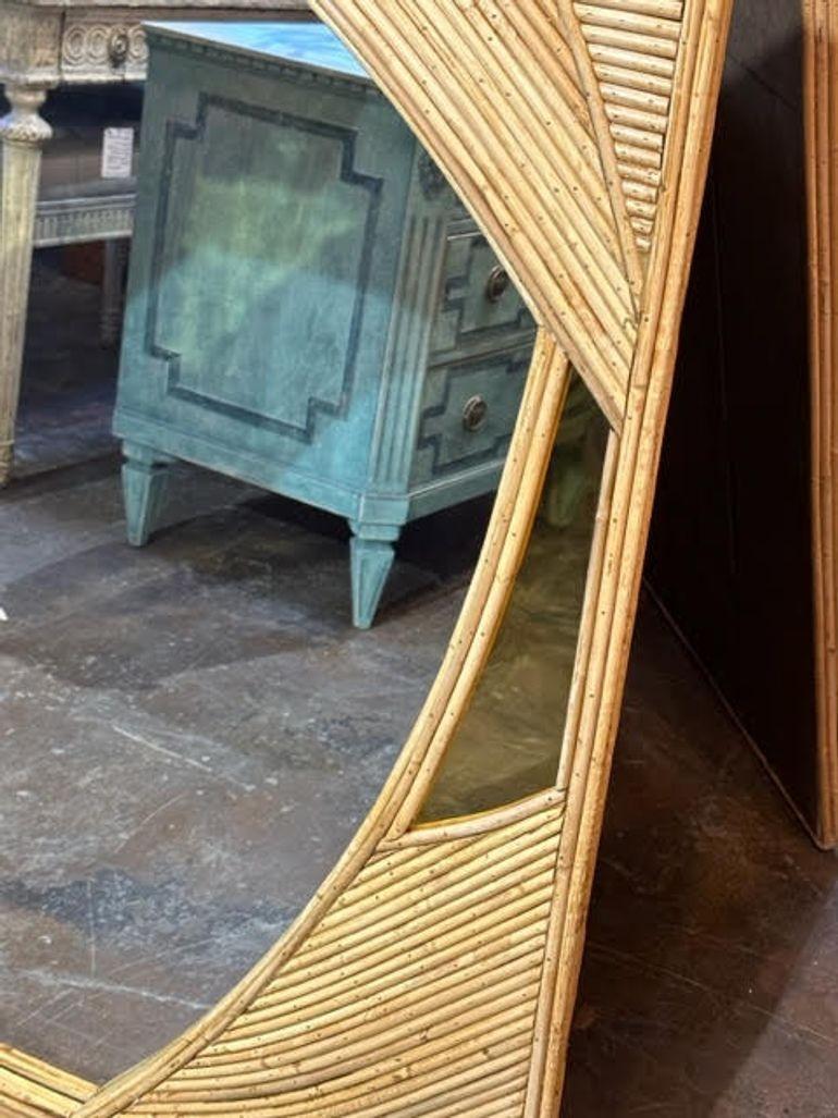 Custom Modern Italian Bamboo and Brass Mirrors For Sale 1