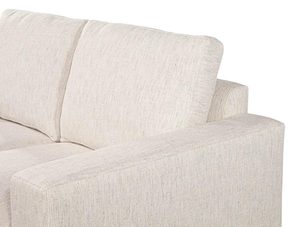 Custom Modern Living Room Sofa Set in Designer Cream Fabric 2