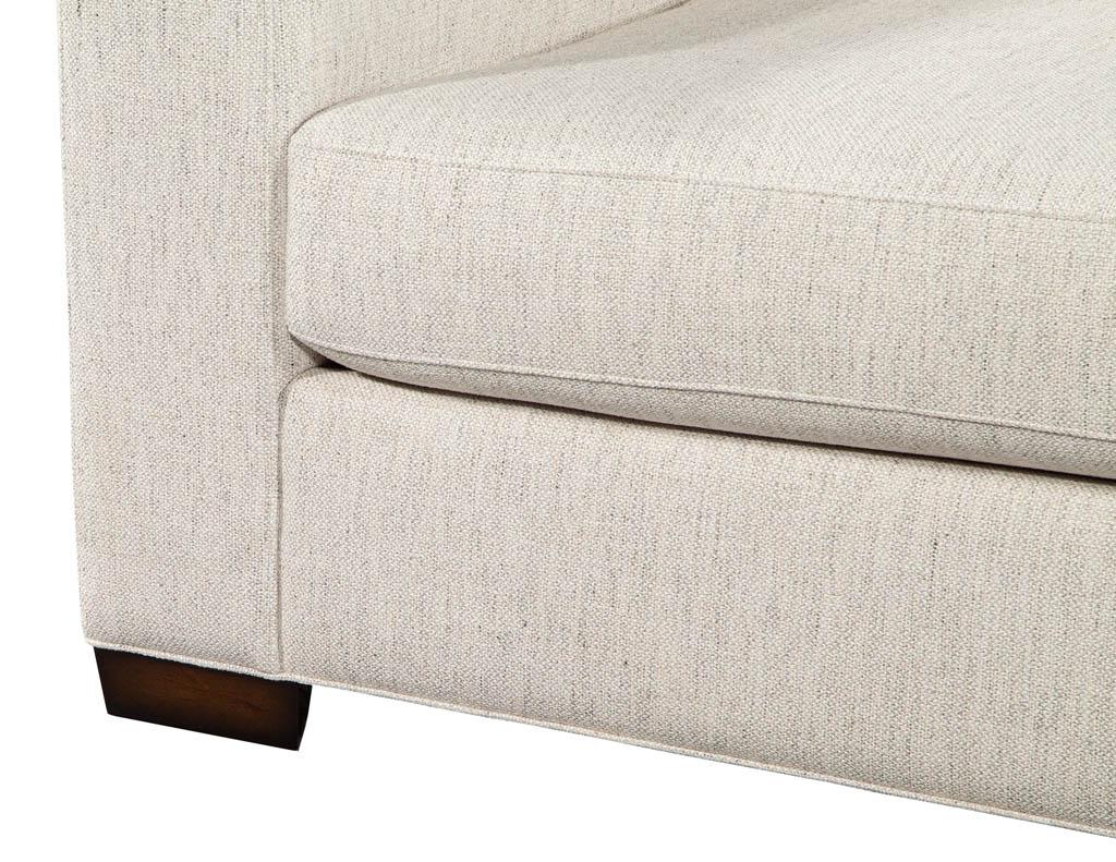 Custom Modern Living Room Sofa Set in Designer Cream Fabric 4