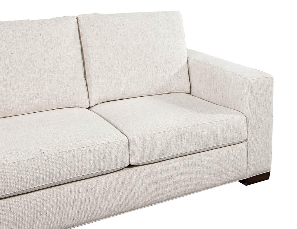 Custom Modern Living Room Sofa Set in Designer Cream Fabric 7