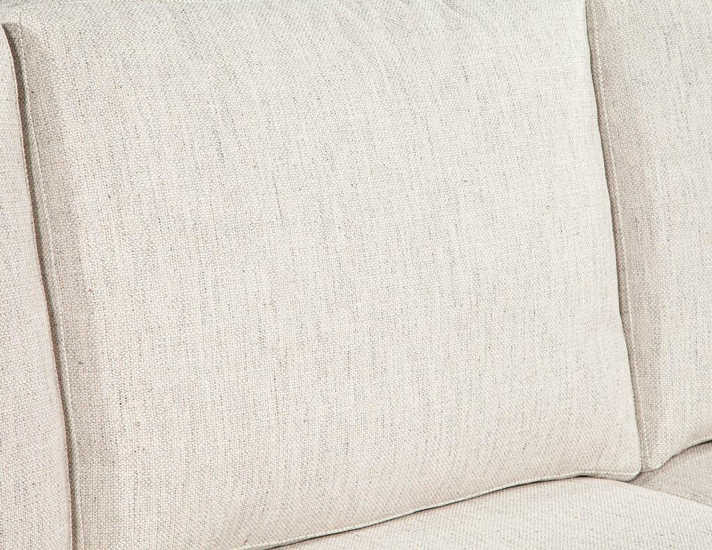 Custom Modern Living Room Sofa Set in Designer Cream Fabric 9