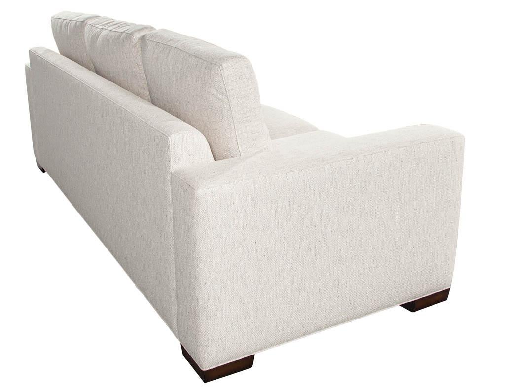 Custom Modern Living Room Sofa Set in Designer Cream Fabric 12
