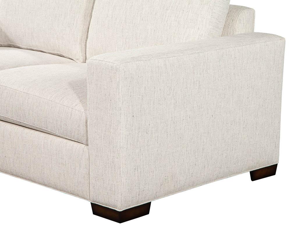 Contemporary Custom Modern Living Room Sofa Set in Designer Cream Fabric