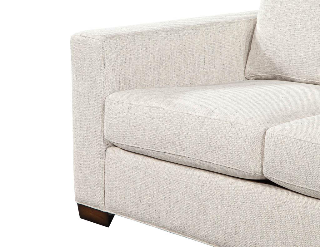 Custom Modern Living Room Sofa Set in Designer Cream Fabric 1