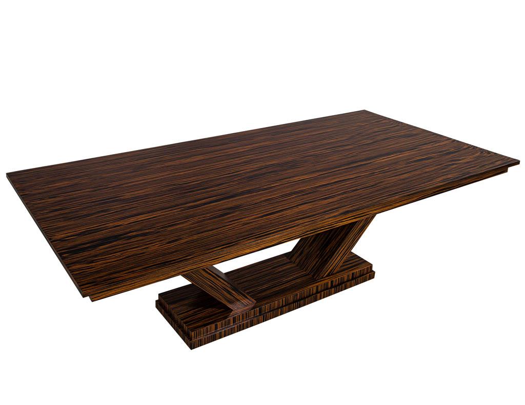 Custom Modern Macassar Dining Table by Carrocel In Good Condition For Sale In North York, ON