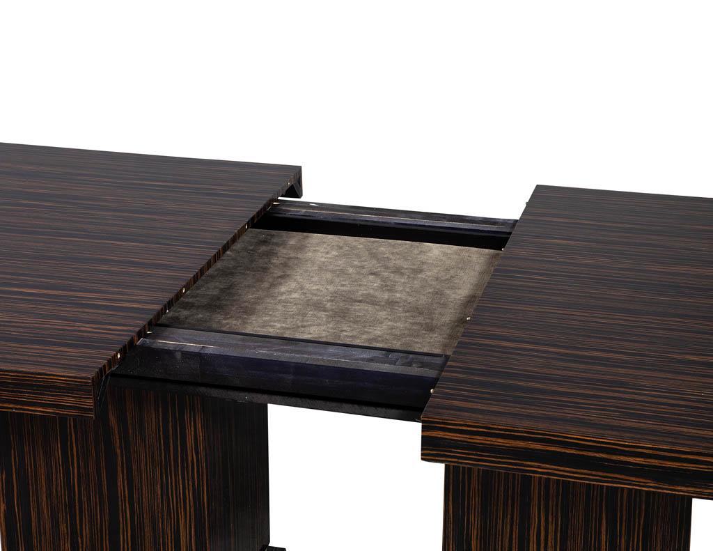 Custom Modern Macassar Dining Table with Art Deco Inspiration For Sale 5