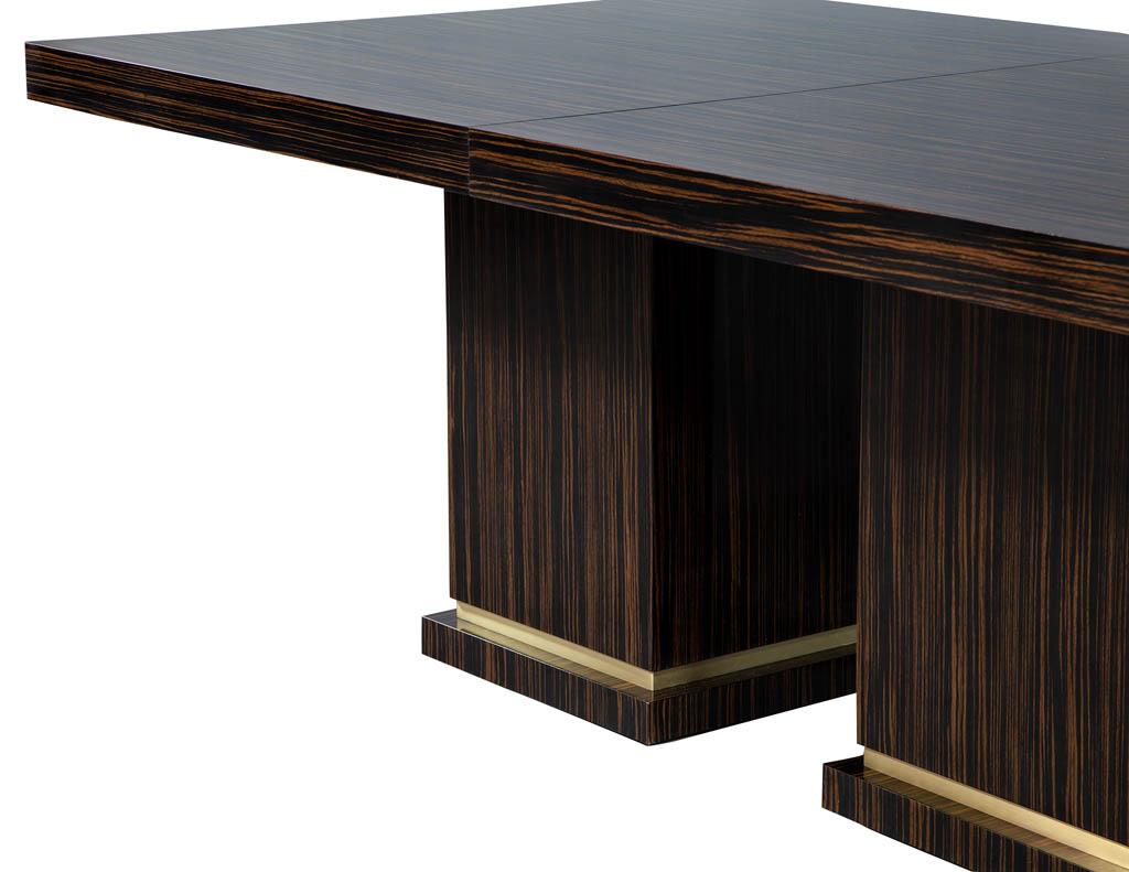 Custom Modern Macassar Dining Table with Art Deco Inspiration For Sale 9