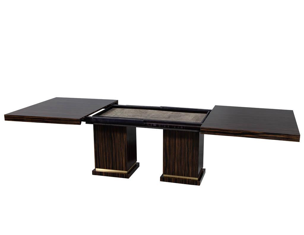 Custom Modern Macassar Dining Table with Art Deco Inspiration In New Condition For Sale In North York, ON