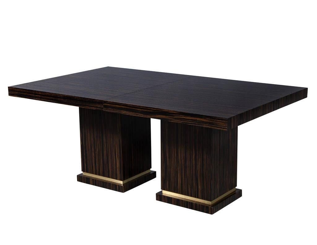 Contemporary Custom Modern Macassar Dining Table with Art Deco Inspiration For Sale