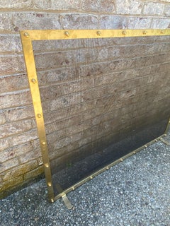 Custom Modern Metal and Brass Fireplace Screen by JED Design