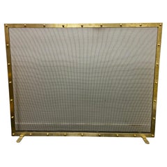 Custom Modern Metal and Brass Fireplace Screen by JED Design