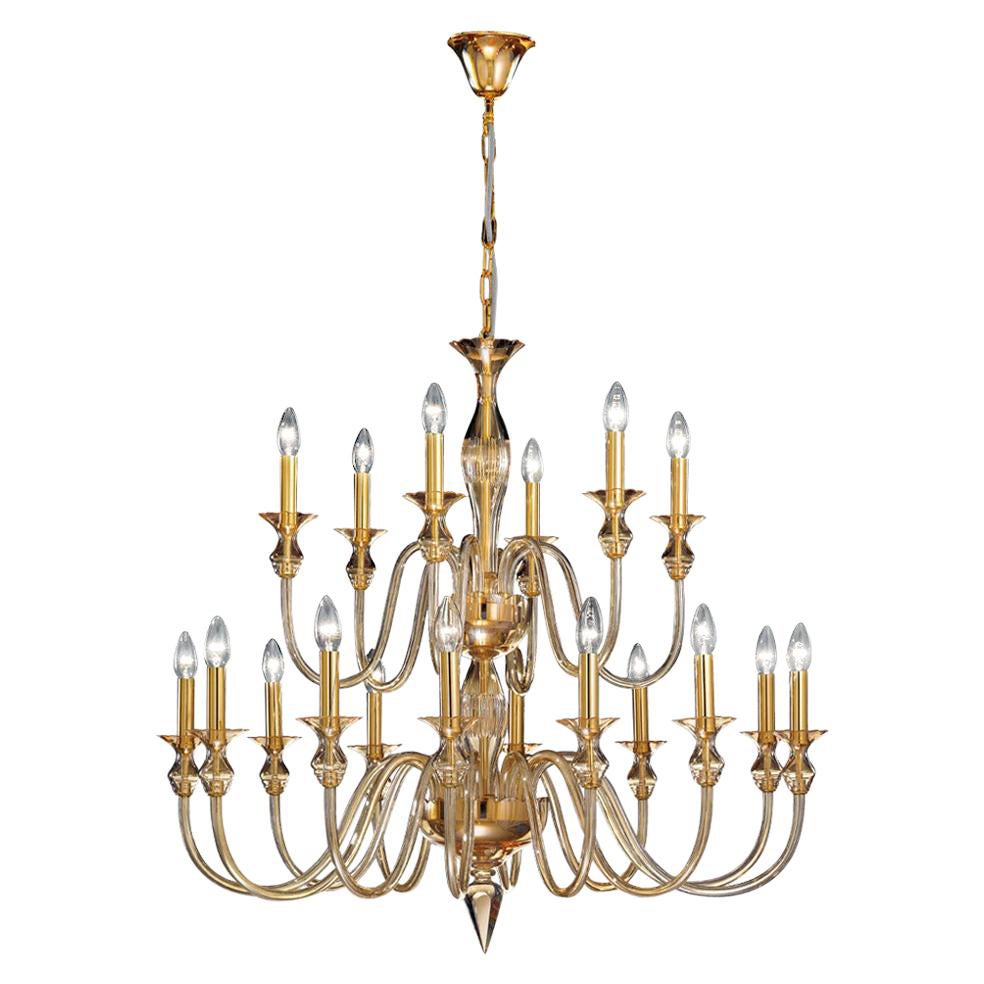 Lustres modernes et sur mesure en verre de Murano/Venise néoclassique à double étage
