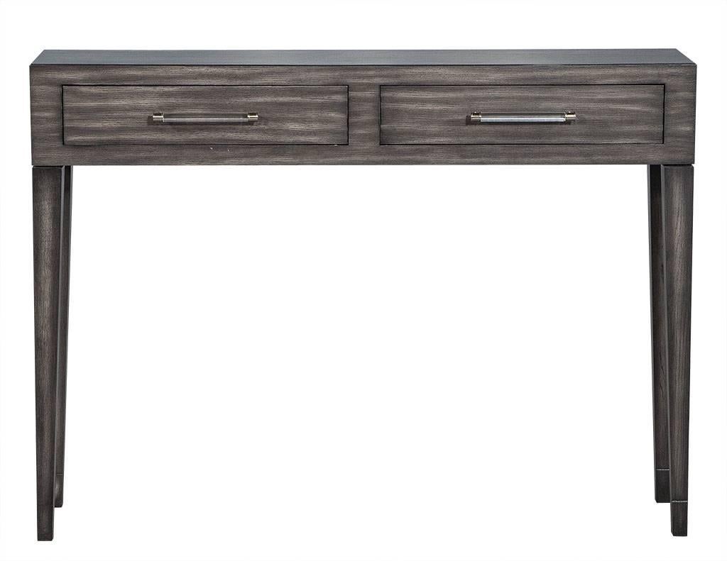 Custom Modern Oak Console Table in Grey by Carrocel In New Condition In North York, ON