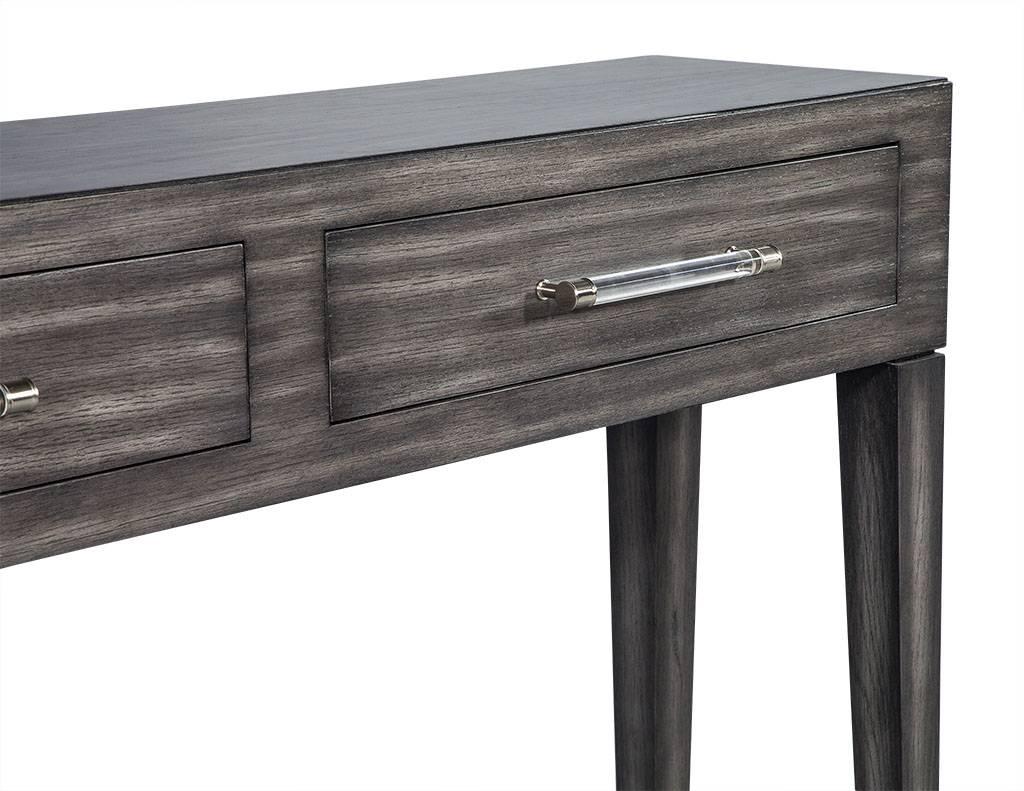 Custom Modern Oak Console Table in Grey by Carrocel 3