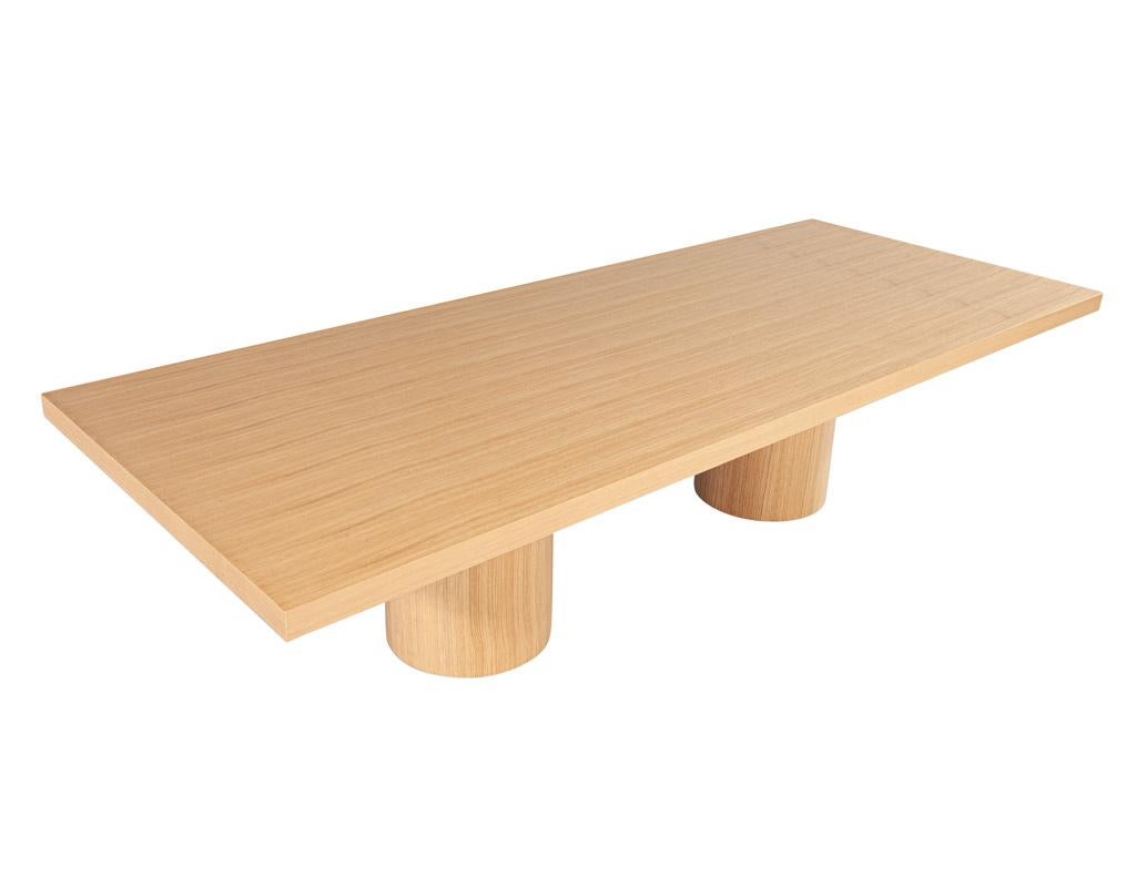 Custom Modern Oak Dining Table in Natural Finish For Sale 4