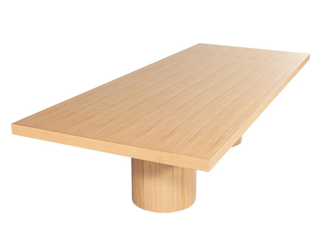 Custom Modern Oak Dining Table in Natural Finish For Sale 5