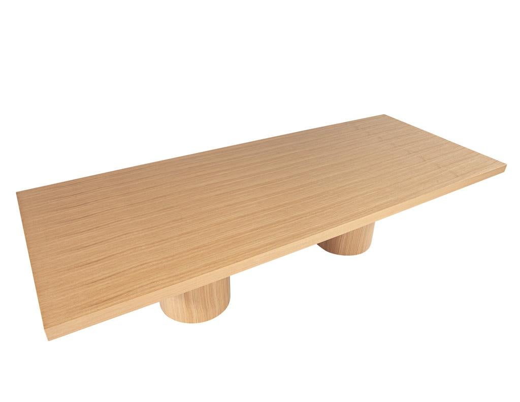 Custom Modern Oak Dining Table in Natural Finish For Sale 7