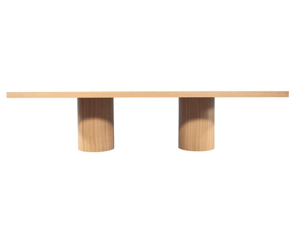 Custom Modern Oak Dining Table in Natural Finish For Sale 8