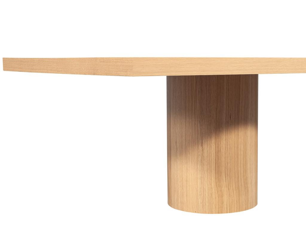 Custom Modern Oak Dining Table in Natural Finish For Sale 9