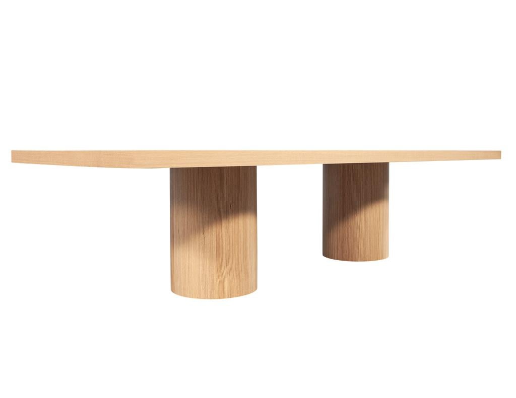 Custom Modern Oak Dining Table in Natural Finish For Sale 10