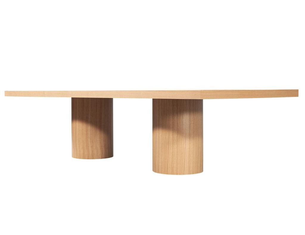 Custom Modern Oak Dining Table in Natural Finish For Sale 11